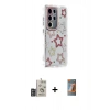MARSİLYAN™- Galaxy S24 Ultra Kılıf Ahenk Modern Serisi - Siyah AutoKit 5in1 Fiber Hayalet Polymer Nano Ekran Koruyucu + Derin Mor Bilvis Titan Kamera Lens