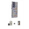 MARSİLYAN™- Galaxy S24 Ultra Kılıf Ahenk Modern Serisi - Siyah AutoKit 5in1 Fiber Hayalet Polymer Nano Ekran Koruyucu + Gold Bilvis Titan Kamera Lens