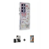 MARSİLYAN™- Galaxy S24 Ultra Kılıf Ahenk Modern Serisi - Siyah AutoKit 5in1 Fiber Hayalet Polymer Nano Ekran Koruyucu + Siyah PVD Metal Kamera Lens
