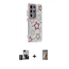 MARSİLYAN™- Galaxy S24 Ultra Kılıf Ahenk Modern Serisi - Siyah AutoKit 5in1 Fiber Hayalet Polymer Nano Ekran Koruyucu + PVD Metal Kamera Lens - DNMR