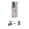 MARSİLYAN™- Galaxy S24 Ultra Kılıf Ahenk Modern Serisi - Siyah AutoKit 5in1 Fiber Hayalet Polymer Nano Ekran Koruyucu + PVD Metal Kamera Lens - PE