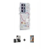 MARSİLYAN™- Galaxy S24 Ultra Kılıf Ahenk Modern Serisi - Siyah AutoKit 5in1 Fiber Hayalet Polymer Nano Ekran Koruyucu + PVD Metal Kamera Lens - DNMR