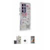 MARSİLYAN™- Galaxy S24 Ultra Kılıf Ahenk Modern Serisi - Siyah AutoKit 5in1 Fiber Hayalet Polymer Nano Ekran Koruyucu + Gold Bilvis Titan Kamera Lens