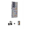 MARSİLYAN™- Galaxy S24 Ultra Kılıf Ahenk Modern Serisi - Siyah AutoKit 5in1 Fiber Hayalet Polymer Nano Ekran Koruyucu + PVD Metal Kamera Lens - DNMR
