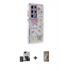 MARSİLYAN™- Galaxy S24 Ultra Kılıf Ahenk Modern Serisi - Siyah AutoKit 5in1 Fiber Hayalet Polymer Nano Ekran Koruyucu + PVD Metal Kamera Lens - DNMR