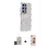 MARSİLYAN™- Galaxy S24 Ultra Kılıf Ahenk Modern Serisi - Siyah AutoKit 5in1 Fiber Polymer Nano Ekran Koruyucu + Bilvis Titan Kamera Lens - SH