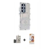 MARSİLYAN™- Galaxy S24 Ultra Kılıf Ahenk Modern Serisi - Siyah AutoKit 5in1 Fiber Polymer Nano Ekran Koruyucu + Bilvis Titan Kamera Lens - DNMR