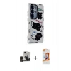 MARSİLYAN™- Galaxy S24 Ultra Kılıf Ahenk Modern Serisi - Siyah AutoKit 5in1 Fiber Polymer Nano Ekran Koruyucu + PVD Metal Kamera Lens - GD