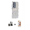 MARSİLYAN™- Galaxy S24 Ultra Kılıf Ahenk Modern Serisi - Siyah AutoKit 5in1 Fiber Polymer Nano Ekran Koruyucu + PVD Metal Kamera Lens - GD