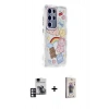 MARSİLYAN™- Galaxy S24 Ultra Kılıf Ahenk Modern Serisi - Siyah Bilvis 3D Cam Ekran Koruyucu + PVD Metal Kamera Lens - PE