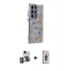MARSİLYAN™- Galaxy S24 Ultra Kılıf Ahenk Modern Serisi - Siyah Bilvis 3D Cam Ekran Koruyucu + PVD Metal Kamera Lens - PE