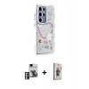 MARSİLYAN™- Galaxy S24 Ultra Kılıf Ahenk Modern Serisi - Siyah Bilvis 3D Cam Ekran Koruyucu + PVD Metal Kamera Lens - PE