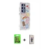 MARSİLYAN™- Galaxy S24 Ultra Kılıf Ahenk Modern Serisi - Siyah Bilvis 3D Cam Ekran Koruyucu + Raze Metal Kamera Lens - SI