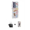 MARSİLYAN™- Galaxy S24 Ultra Kılıf Ahenk Modern Serisi - Siyah Bilvis 3D Cam Ekran Koruyucu + Kamera Lens Koruma Cam - SF