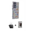 MARSİLYAN™- Galaxy S24 Ultra Kılıf Ahenk Modern Serisi - Siyah Bilvis Hayalet Cam Ekran Koruyucu + Kamera Lens Koruma Cam - SF