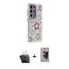 MARSİLYAN™- Galaxy S24 Ultra Kılıf Ahenk Modern Serisi - Siyah Bilvis Hayalet Cam Ekran Koruyucu + Kamera Lens Koruma Cam - SF