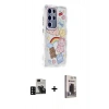 MARSİLYAN™- Galaxy S24 Ultra Kılıf Ahenk Modern Serisi - Siyah Bilvis Hayalet Cam Ekran Koruyucu + PVD Metal Kamera Lens - SH