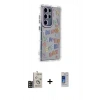 MARSİLYAN™- Galaxy S24 Ultra Kılıf Ahenk Modern Serisi - Siyah Durable Full Glue Curved Cam + Bilvis Titan Kamera Lens - SH