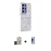 MARSİLYAN™- Galaxy S24 Ultra Kılıf Ahenk Modern Serisi - Siyah Durable Full Glue Curved Cam + Bilvis Titan Kamera Lens - GD