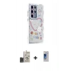 MARSİLYAN™- Galaxy S24 Ultra Kılıf Ahenk Modern Serisi - Siyah Durable Full Glue Curved Cam + Bilvis Titan Kamera Lens - SH