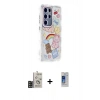 MARSİLYAN™- Galaxy S24 Ultra Kılıf Ahenk Modern Serisi - Siyah Durable Full Glue Curved Cam + Bilvis Titan Kamera Lens - SH