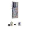MARSİLYAN™- Galaxy S24 Ultra Kılıf Ahenk Modern Serisi - Siyah Durable Full Glue Curved Cam + Bilvis Titan Kamera Lens - GD