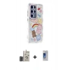 MARSİLYAN™- Galaxy S24 Ultra Kılıf Ahenk Modern Serisi - Siyah Durable Full Glue Curved Cam + Derin Mor Bilvis Titan Kamera Lens
