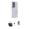 MARSİLYAN™- Galaxy S24 Ultra Kılıf Ahenk Modern Serisi - Siyah Durable Full Glue Curved Cam + Kamera Lens Koruma Cam - SF