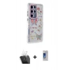 MARSİLYAN™- Galaxy S24 Ultra Kılıf Ahenk Modern Serisi - Siyah Durable Full Glue Curved Cam + Kamera Lens Koruma Cam - SF