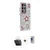 MARSİLYAN™- Galaxy S24 Ultra Kılıf Ahenk Modern Serisi - Siyah Durable Full Glue Curved Cam + Kamera Lens Koruma Cam - SF