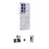 MARSİLYAN™- Galaxy S24 Ultra Kılıf Ahenk Modern Serisi - Siyah Durable Full Glue Curved Cam + PVD Metal Kamera Lens - GD