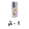 MARSİLYAN™- Galaxy S24 Ultra Kılıf Ahenk Modern Serisi - Siyah Durable Full Glue Curved Cam + PVD Metal Kamera Lens - PE