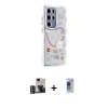 MARSİLYAN™- Galaxy S24 Ultra Kılıf Ahenk Modern Serisi - Siyah Durable Full Glue Curved Hayalet Cam + PVD Metal Kamera Lens - GD