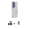 MARSİLYAN™- Galaxy S24 Ultra Kılıf Ahenk Modern Serisi - Siyah Durable Full Glue Curved Hayalet Cam + PVD Metal Kamera Lens - GD