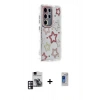 MARSİLYAN™- Galaxy S24 Ultra Kılıf Ahenk Modern Serisi - Siyah Durable Full Glue Curved Hayalet Cam + PVD Metal Kamera Lens - PE