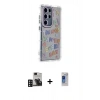 MARSİLYAN™- Galaxy S24 Ultra Kılıf Ahenk Modern Serisi - Siyah Durable Full Glue Curved Hayalet Cam + PVD Metal Kamera Lens - DNMR