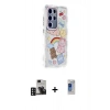 MARSİLYAN™- Galaxy S24 Ultra Kılıf Ahenk Modern Serisi - Siyah Durable Full Glue Curved Hayalet Cam + PVD Metal Kamera Lens - DNMR