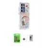 MARSİLYAN™- Galaxy S24 Ultra Kılıf Ahenk Modern Serisi - Siyah Durable Full Glue Curved Hayalet Cam + Raze Metal Kamera Lens - MR