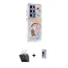 MARSİLYAN™- Galaxy S24 Ultra Kılıf Ahenk Modern Serisi - Siyah Durable Full Glue Curved Hayalet Cam + Kamera Lens Koruma Cam - SF