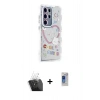 MARSİLYAN™- Galaxy S24 Ultra Kılıf Ahenk Modern Serisi - Siyah Durable Full Glue Curved Hayalet Cam + Kamera Lens Koruma Cam - SF