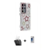 MARSİLYAN™- Galaxy S24 Ultra Kılıf Ahenk Modern Serisi - Siyah Durable Full Glue Curved Hayalet Cam + Kamera Lens Koruma Cam - SF