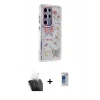 MARSİLYAN™- Galaxy S24 Ultra Kılıf Ahenk Modern Serisi - Siyah Durable Full Glue Curved Hayalet Cam + Kamera Lens Koruma Cam - SF