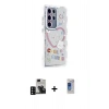 MARSİLYAN™- Galaxy S24 Ultra Kılıf Ahenk Modern Serisi - Siyah Durable Full Glue Curved Hayalet Cam + PVD Metal Kamera Lens - SH