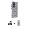 MARSİLYAN™- Galaxy S24 Ultra Kılıf Ahenk Modern Serisi - Siyah Polymer Nano Ekran Koruyucu + PVD Metal Kamera Lens - DNMR