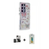 MARSİLYAN™- Galaxy S24 Ultra Kılıf Ahenk Modern Serisi - Siyah Polymer Nano Ekran Koruyucu + PVD Metal Kamera Lens - DNMR