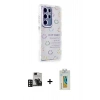 MARSİLYAN™- Galaxy S24 Ultra Kılıf Ahenk Modern Serisi - Siyah Polymer Nano Ekran Koruyucu + PVD Metal Kamera Lens - DNMR