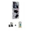 MARSİLYAN™- Galaxy S24 Ultra Kılıf Ahenk Modern Serisi - Siyah Polymer Nano Ekran Koruyucu + PVD Metal Kamera Lens - DNMR