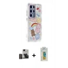MARSİLYAN™- Galaxy S24 Ultra Kılıf Ahenk Modern Serisi - Siyah Polymer Nano Ekran Koruyucu + PVD Metal Kamera Lens - GD