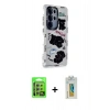 MARSİLYAN™- Galaxy S24 Ultra Kılıf Ahenk Modern Serisi - Siyah Polymer Nano Ekran Koruyucu + Raze Metal Kamera Lens - GS