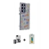 MARSİLYAN™- Galaxy S24 Ultra Kılıf Ahenk Modern Serisi - Siyah Polymer Nano Ekran Koruyucu + PVD Metal Kamera Lens - PE